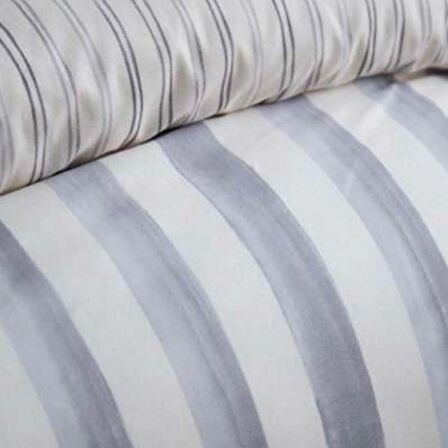 Apricitas Home Muslin Çift Kişilik Yatak Örtülü Nevresim Takımı Stripe Beige