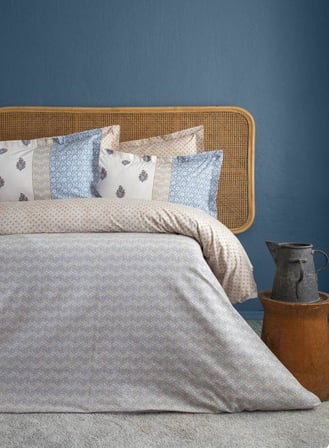 Apricitas Home Çift Kişilik Hazel İndigo Nevresim Takımı Lastiksiz Çarşaf