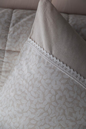 Apricitas Home İnes Bej Çift Kişilik Yatak Örtüsü Takımı