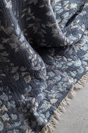 Apricitas Home Marbella İndigo Çift Kişilik Yatak Örtüsü Takımı