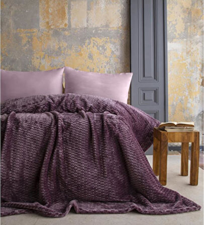 AP Jakarlı Çift Kişilik Mürdüm Trusty Battaniye 200*220