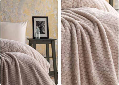 AP Jakarlı Tek Kişilik Ekru Trusty Battaniye 160*220