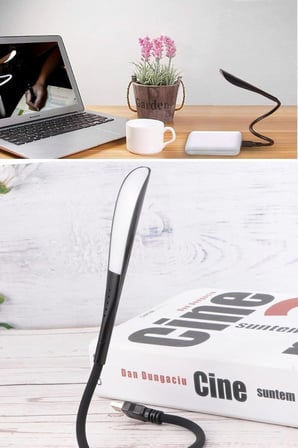 USB Girişli 14 Ledli 3 Kademeli Dokunmatik Masa/Kitap Okuma Lambası Ledi Siyah