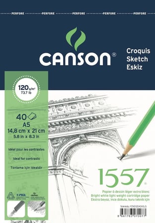 1557 Resim Ve Çizim Blok 120Gr A5 40Yp Üstten Spiralli Resim Defteri