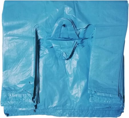 Kalın Mavi Poşet Orta Boy 1 Kg Hışır Atlet Poşet Market Manav Poşeti Çöp Poşeti