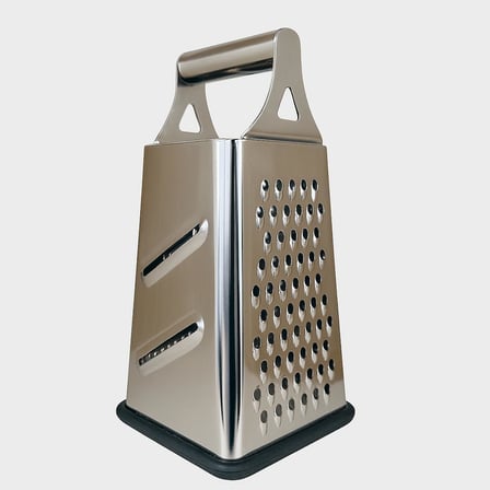 ® Paslanmaz Çelik 4 Taraflı Rende – 24 cm | Çok Amaçlı Mutfak Rendeleme Aracı | Peynir, Sebze, Meyve ve Patates için | Kaymaz Tabanlı &amp; Ergonomik Saplı