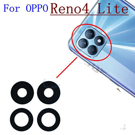 Tkgz Oppo Reno 4 LİTE Arka Kamera Camı Lens Yapışkanlı