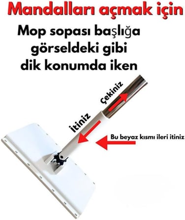 Döner Başlıklı Mini Temizlik Paspası, Hijyenik Temassız Kullanım,Islak Mendil Uyumlu,Tüm Bezlerle Uyumlu Akıllı Mop (Tembel Mop)