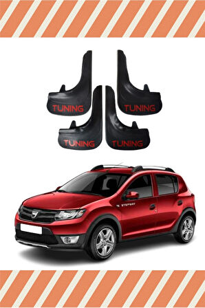 Dacia Stepway 2013 Tuning yazılı 4’lü tozluk çamurluk paçalık uyumlu ve dayanıklı
