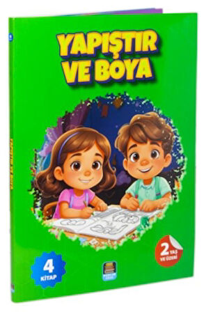 Yapıştır ve Boya Renkli Çıkartmalı İlk Yapıştırmalarım (4 Kitap Set) 3+Yaş