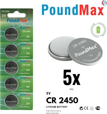 5 Adet 2450 CR2450 DL2450 DL2450 ECR2450 KCR2450 3V Lityum Düğme Piller, Düğme Pil, Çocuklara Dayanıklı Ambalaj, Akıllı Ev Cihazları, Küçük Elektronik Ev Aletleri, Araba Anahtarları ve Diğer