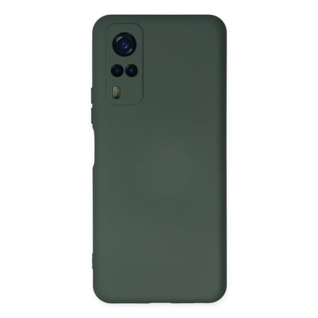 Vivo Y53S Kılıf Nano içi Kadife Silikon - Koyu Yeşil