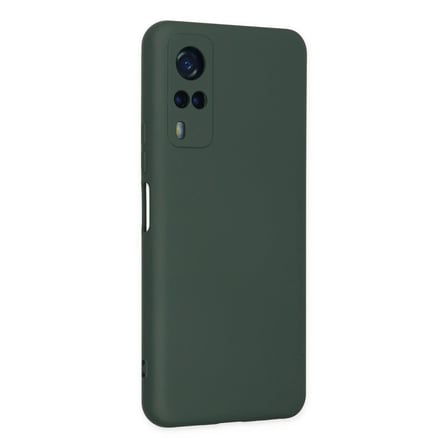 Vivo Y53S Kılıf Nano içi Kadife Silikon - Koyu Yeşil