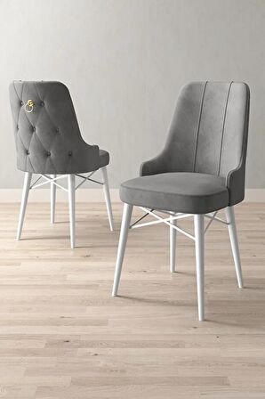 Loft Beyaz Mermer Desen 80x132 Açılabilir Mdf Yemek Odası Takımı 4 Adet Sandalye