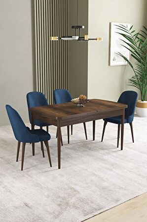 İkon Barok Desen 80x132 Açılabilir Mdf Yemek Odası Takımı 4 Adet Sandalye