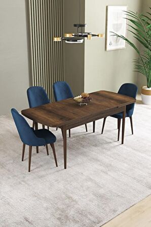 İkon Barok Desen 80x132 Açılabilir Mdf Yemek Odası Takımı 4 Adet Sandalye