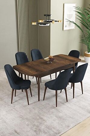 İkon Barok Desen 80x132 Açılabilir Mdf Yemek Odası Takımı 6 Adet Sandalye