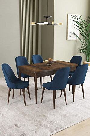 İkon Barok Desen 80x132 Açılabilir Mdf Yemek Odası Takımı 6 Adet Sandalye