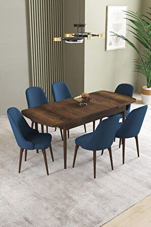 İkon Barok Desen 80x132 Açılabilir Mdf Yemek Odası Takımı 6 Adet Sandalye