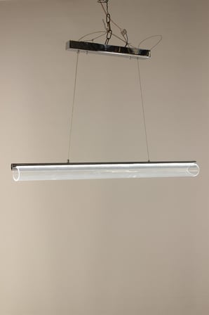Modern Krom Yatay Silindir Tasarım Nokta Dokulu 3 Renk Ledli Ofis ve Mutfak Avizesi