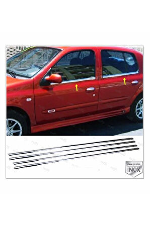 Renault Clio 2 Hb Krom Cam Çıtası 4 Prç. 1998-2005 Arası P. Çelik