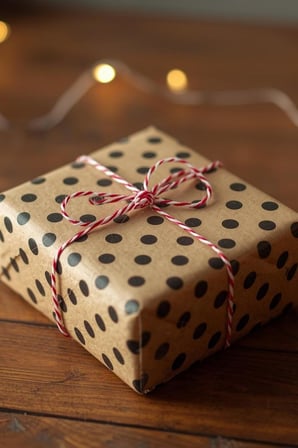 5 Adet Ambalaj Kağıdı, Hediye Paket Kağıdı, Kraft Puantiye (70x100cm)