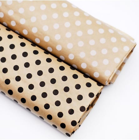 5 Adet Ambalaj Kağıdı, Hediye Paket Kağıdı, Kraft Puantiye (70x100cm)