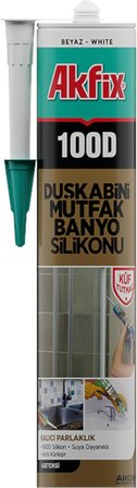 100D Duşkabini, Mutfak ve Banyo Silikonu, Şeffaf,%100 Silikon, Hızlı Kuruyan, Küf Tutmaz, Su Geçirmez,Sararma Yapmaz