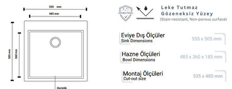 Vinox Bej Kare Granit Evye 50X55 Vx010