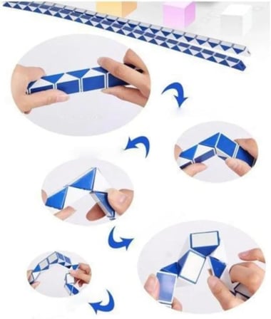 Stres Giderici Havalı,güçlü, Dayanıklı, Ergonomik, Trend, Sihirli Yılan Küçük Zeka Küpü Siyah