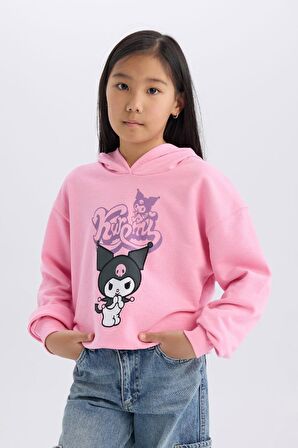 DeFacto Kız Çocuk Hatsune Miku Oversize Geniş Kalıp Kapüşonlu Sweatshirt D2828A824WNPN253