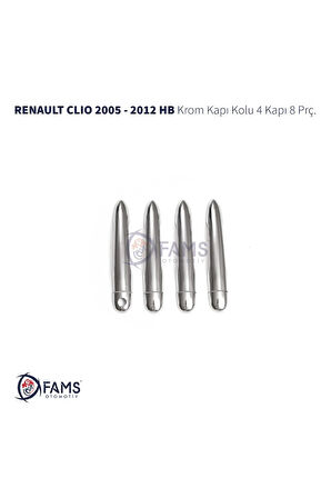 Renault Clio 3 Hb Krom Kapı Kolu 4 Kapı 2005-2012 Paslanmaz Çelik
