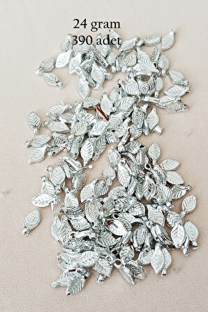 Oya Abiye Bileklik Kolye Pleksi Metalik Plastik Pul Gümüş Renk 24 gram 390 adet - BNC574