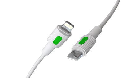 REMORAX Coral Type C-Lightning PD Hızlı Şarj Kablosu (Beyaz + Yeşil/Beyaz Uç) (120 CM)