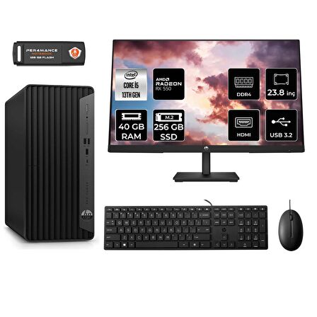 HP TOWER 290 G9 i5 13500 40GB RAM 256GB SSD RX550/4GB FDOS 8T2W9ES MASAÜSTÜ PC & 23.8'' MONİTÖR