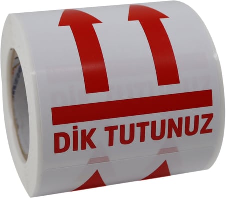 Dik Tutunuz Etiketi 70mm X 80mm Ruloda 250 Adet Kuşe Rulo Etiket