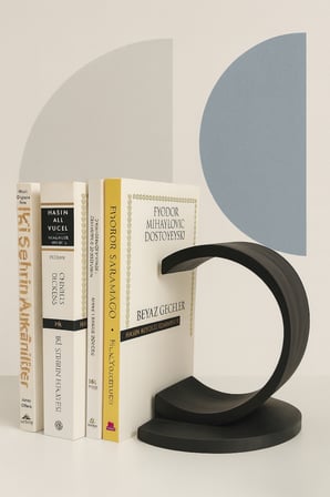 Todekora Minimal Kavisli Kitap Tutucu Modern Dekoratif Kitaplık Aksesuarı Masa Aksesuarı