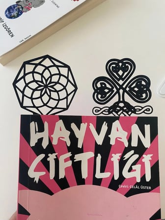Desenli Kitap Ayracı 3’lü Set (Kelt, Kalp, Geometrik)-Siyah-Beyaz, Hediye