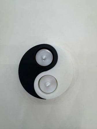 Todekora Yin Yang Tealight Mumluk Siyah-Beyaz Çift Yuvalı Dekoratif Mumluk-
