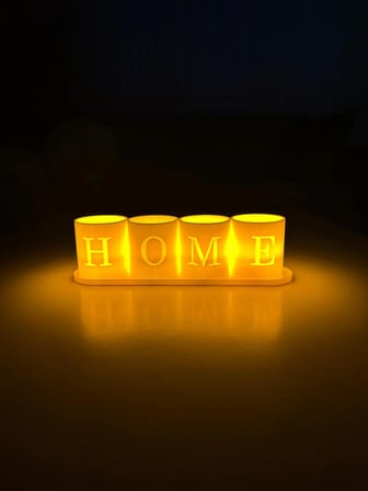 Todekora Home Yazılı Tealight Set-Beyaz 4’Lü Standlı Dekoratif Mumluk-Ev Ve Ofis İşık Aksesuarı