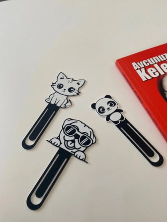 Todekora Sevimli Dostlar Figürlü Kitap Ayracı 3’lü Set Renkli Sert Plastik Hediyelik