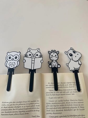 Todekora Sevimli Dostlar Kitap Ayracı 4’Lü Set-Sert Plastik-Okuma Köşesi-Hediyelik