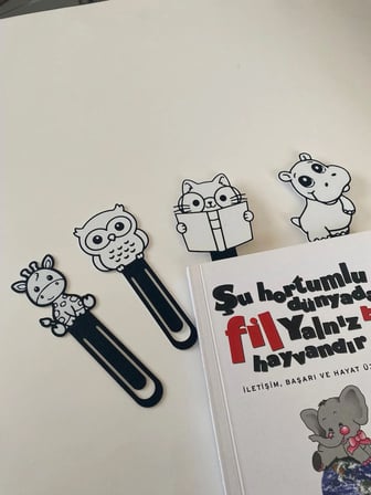 Todekora Sevimli Dostlar Kitap Ayracı 4’Lü Set-Sert Plastik-Okuma Köşesi-Hediyelik