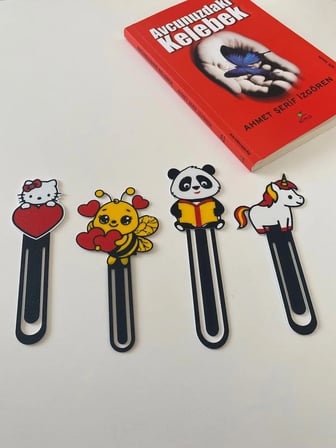 Todekora Panda & Unicorn & Kedi & Arı Çocuk Kitap Ayracı 4’Lü Set –Sert Plastik,