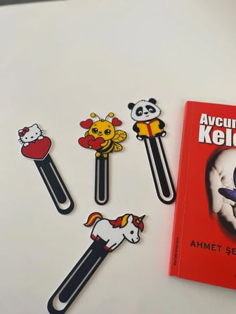 Todekora Panda & Unicorn & Kedi & Arı Çocuk Kitap Ayracı 4’Lü Set –Sert Plastik,