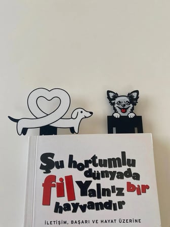 Todekora Sevimli Dostlar Figürlü Kitap Ayracı 3’lü Set – Sert Plastik, Siyah-Beyaz,