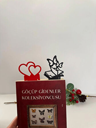 Kalpli, Kelebekli ve Gül Desenli Kitap Ayracı Seti – 3’lü Dayanıklı Ayraç