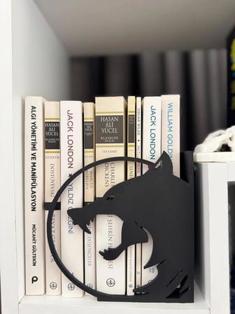 TODEKORA Kurt Figürlü Kitap Tutucu Dekoratif Kitaplık Düzenleyici Modern Kitap Desteği