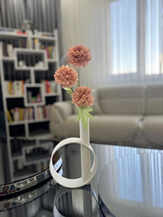 Modern Dekoratif Çiçekli Vazolu Biblo – Minimalist Tasarım Masa & Salon Aksesuarı