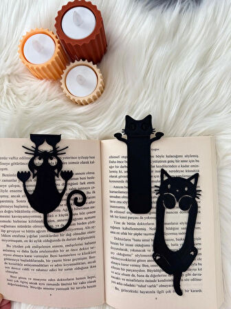 Kedi Figürlü 3’lü Kitap Ayracı Seti – Sevimli ve Eğlenceli Okuma Arkadaşı